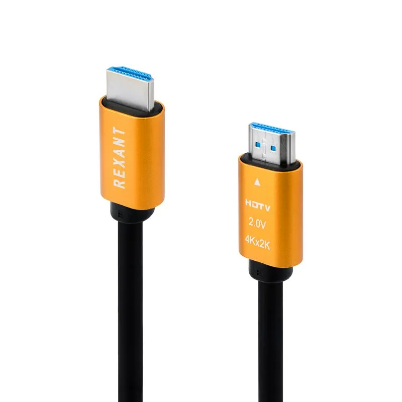 Кабель HDMI - HDMI 2.0, 1м, Gold REXANT - Фото 2
