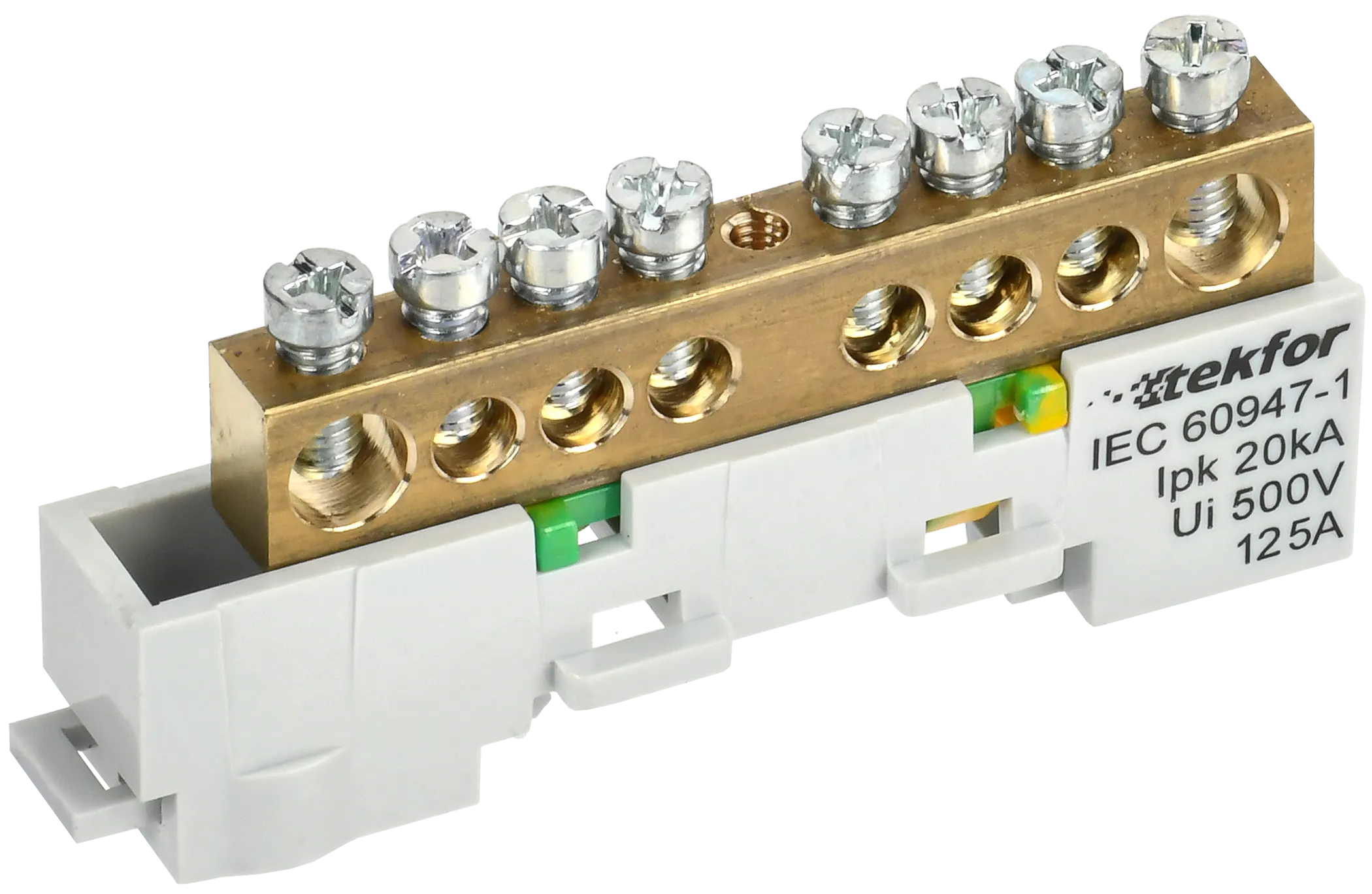 TEKFOR Шина PE "земля" неизолированная на универсальном держателе 8х12-8-Ж IEK