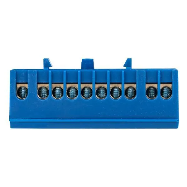 Шина "0" N (6x9мм) 10 отв. латунь синий изолир. корп. на DIN-рейку EKF - Фото 2