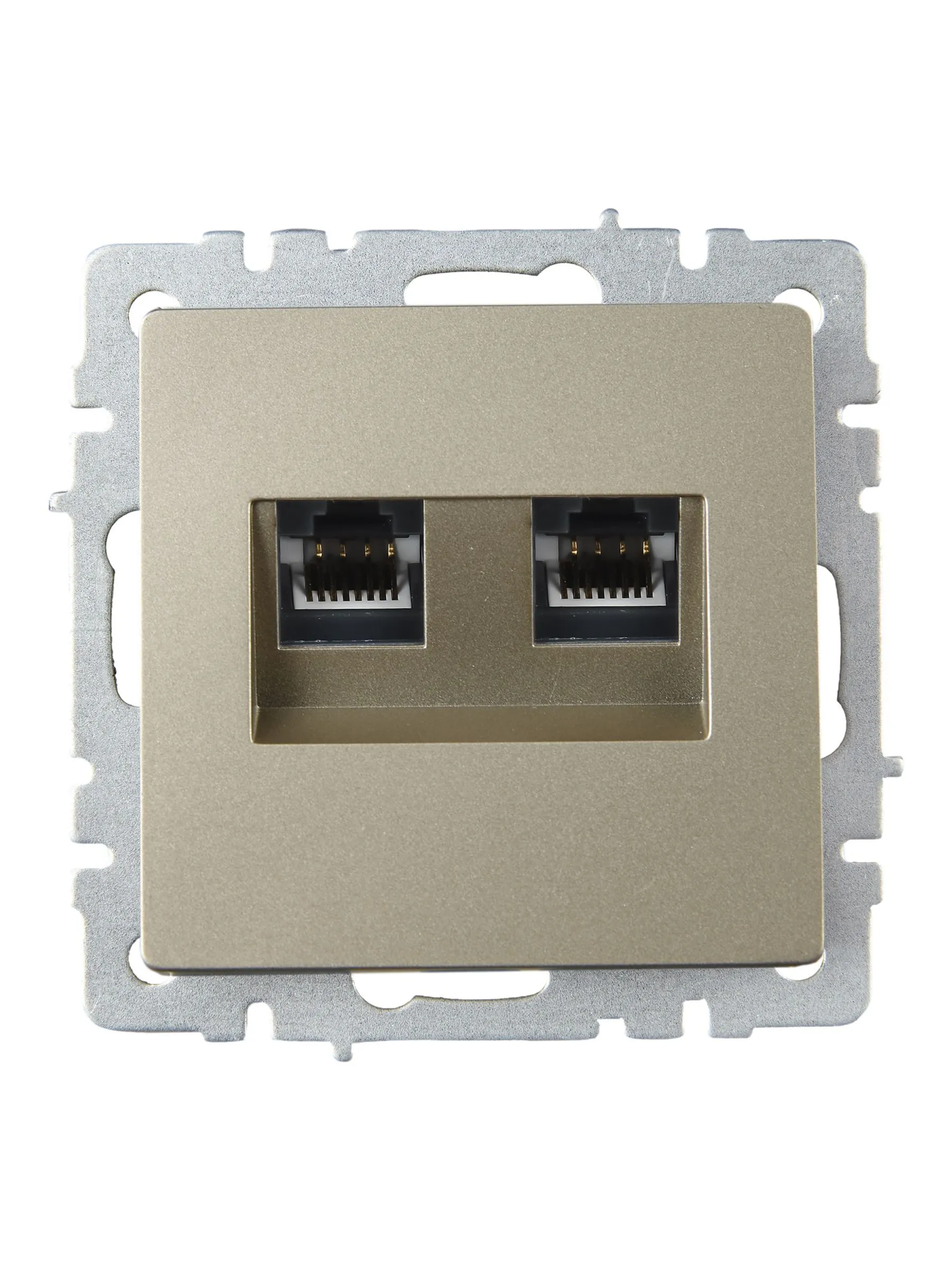 BRITE Розетка компьютерная двойная RJ45 кат.6 РК11-2-БрШ шампань IEK - Фото 4