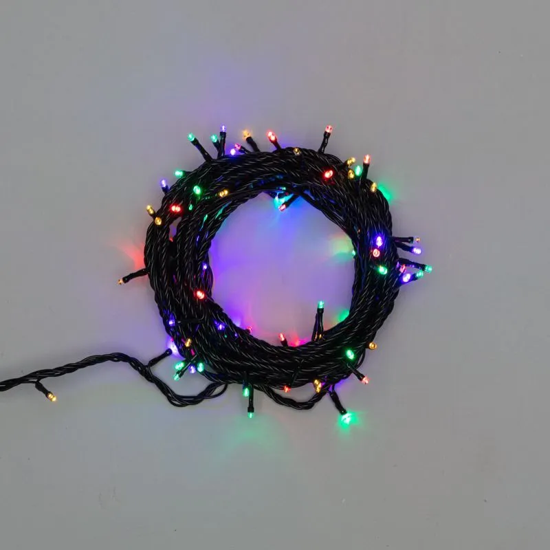 Гирлянда Нить управляемая 10м 100 LED МУЛЬТИКОЛОР (RGYB) черный ПВХ IP65 свечение с динамикой 230В нужен контроллер 217-204 NEON-NIGHT 303-139