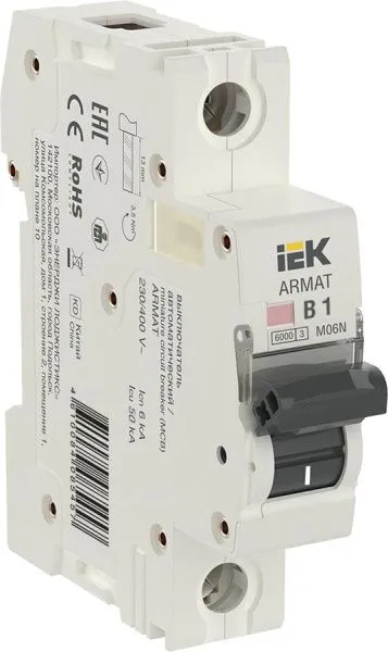 ARMAT Автоматический выключатель M06N 1P B 1А IEK AR-M06N-1-B001