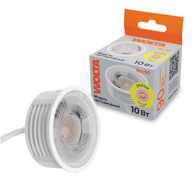 Светодиодный модуль WOLTA  WDL-MR16-220V10W3K-LC с линзой 10Вт 900лм 3000K угол 60° 1/100 WDL-MR16-220V10W3K-LC