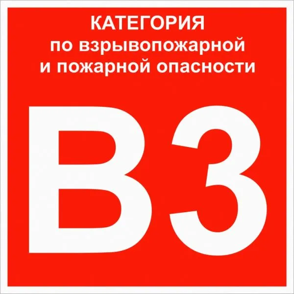 Знак пластик "Категории взрывопожарной опасности В3" (200x200) EKF