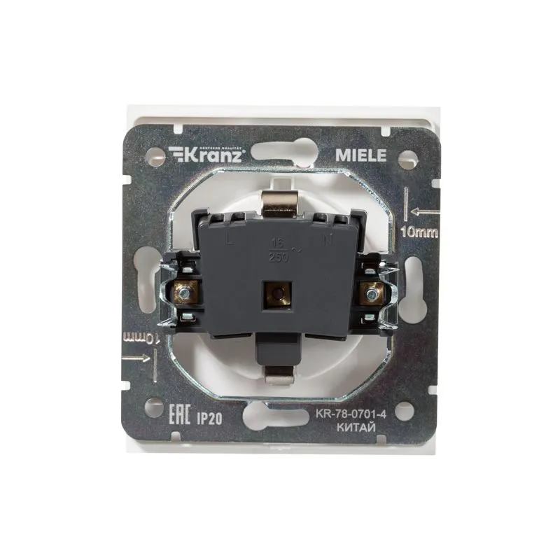 Розетка STRONG 1-ая с/з с/у, со шторками 16А жемчуг KRANZ - Фото 3