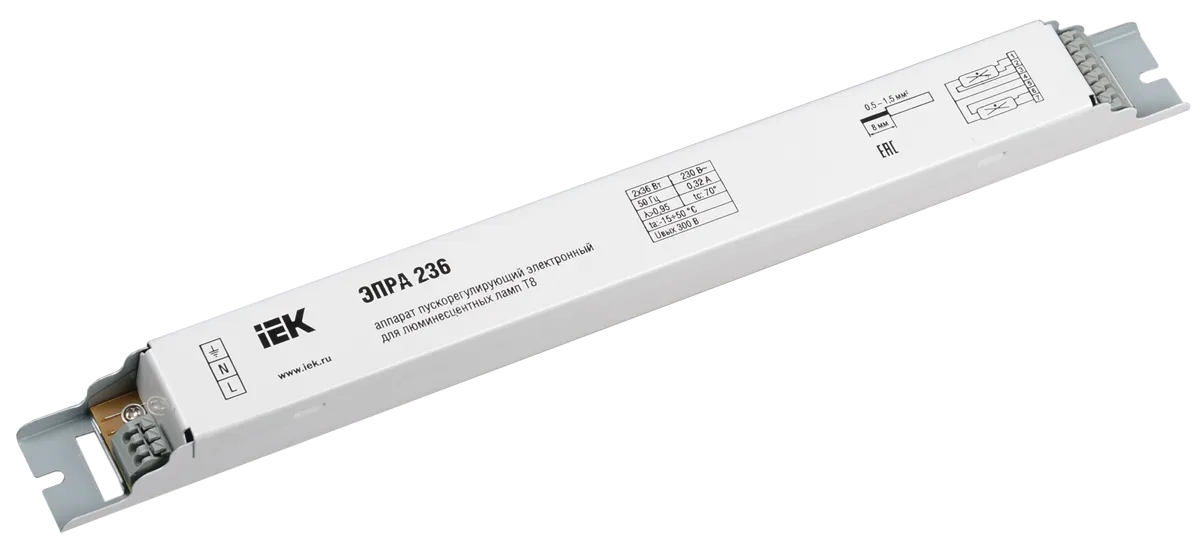 ЭПРА 236 для линейных ЛЛ Т8 IEK