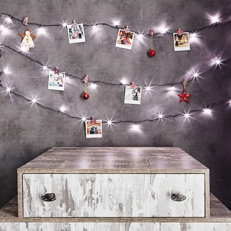 Гирлянда Твинкл Лайт 6 м, темно-зеленый ПВХ, 40 LED, цвет белый - Фото 2