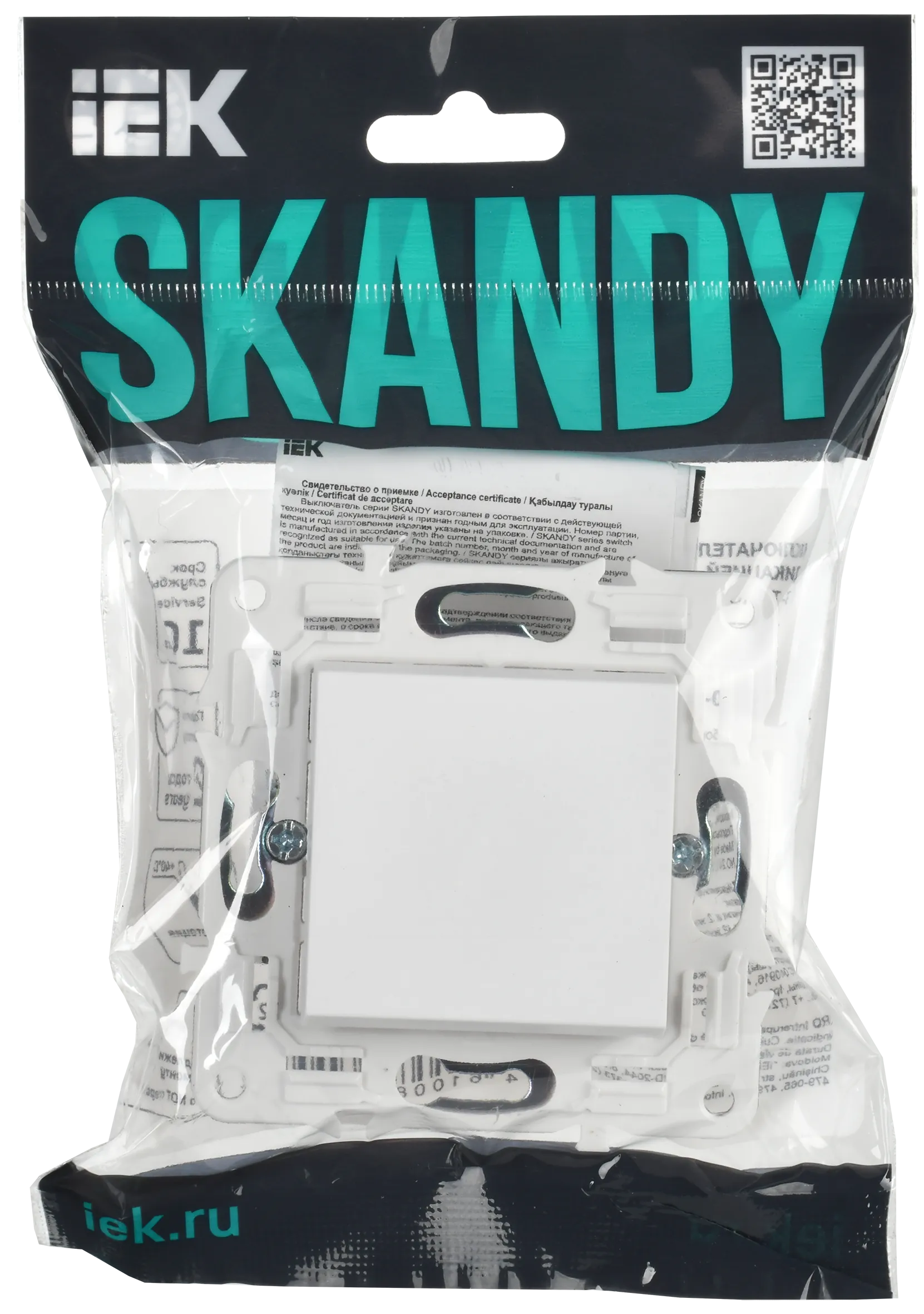 SKANDY Выключатель 1-клавишный проходной 10А SK-V02W арктический белый IEK - Фото 2