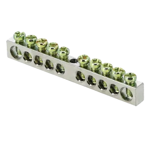 Шина PEN "ноль-земля" (6x9мм) 10 отв. цинк крепеж по центру EKF sn1-63-10