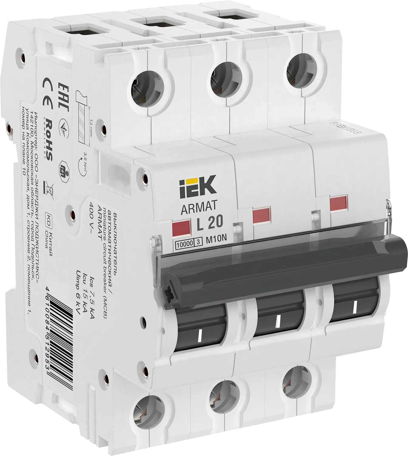 ARMAT Автоматический выключатель M10N 3P L 20А IEK