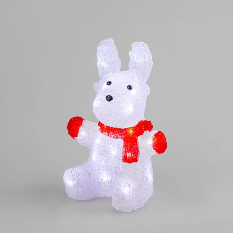 Акриловая светодиодная фигура Олененок в шарфе 20х17х30 см, 24 светодиода, батарейки 2хAA (не входят в комплект) NEON-NIGHT