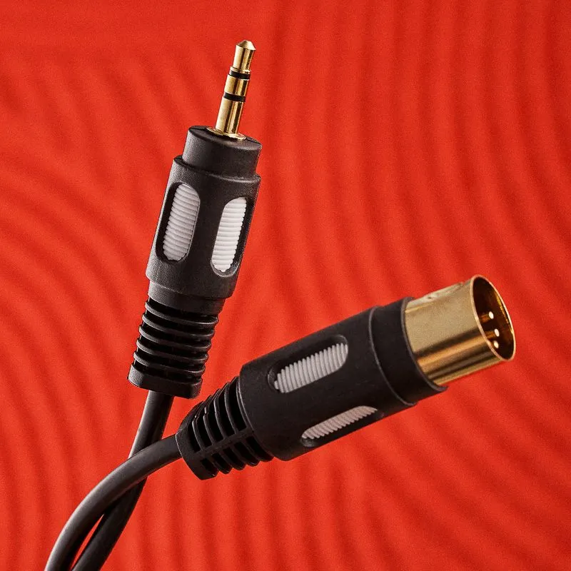 Шнур DIN 5 Pin - Стерео 3,5мм, 1,5м, Gold REXANT - Фото 2