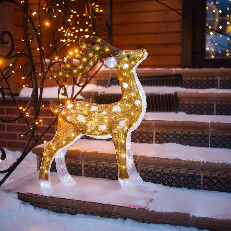 Акриловая светодиодная фигура Пятнистый олень 50х25х75 см, IP65, понижающий трансформатор в комплекте NEON-NIGHT - Фото 2