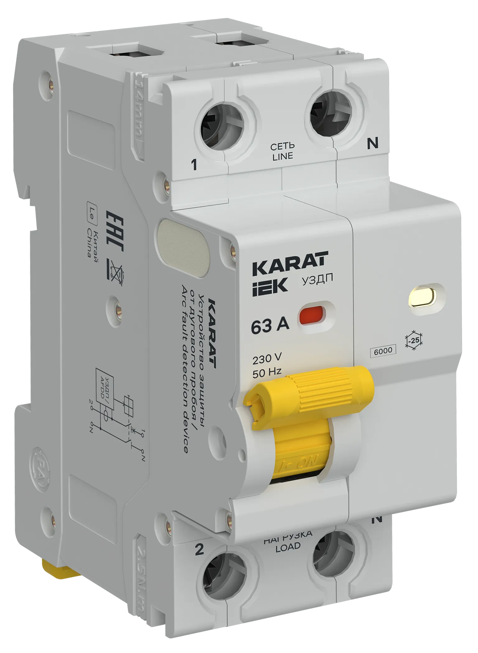KARAT Устройство защиты от дугового пробоя 1P+N 63A IEK KA-DP10-1-063