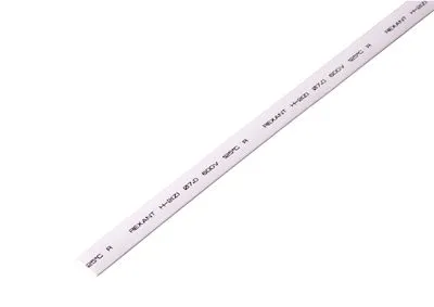 Трубка термоусаживаемая ТУТ нг 7,0/3,5мм, белая, упаковка 50 шт. по 1м REXANT