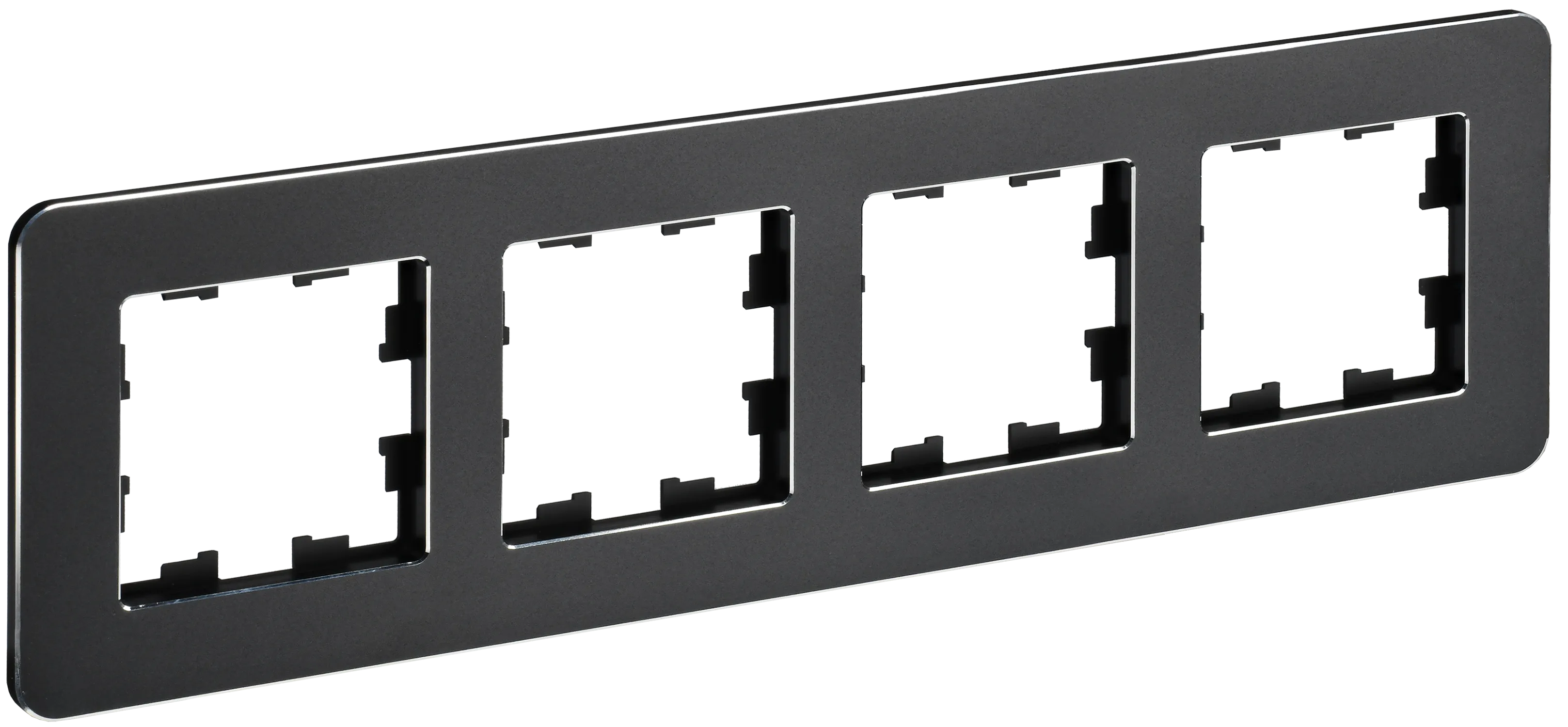 BRITE Рамка 4-местная РУ-4-1-Бр металл черный RE IEK