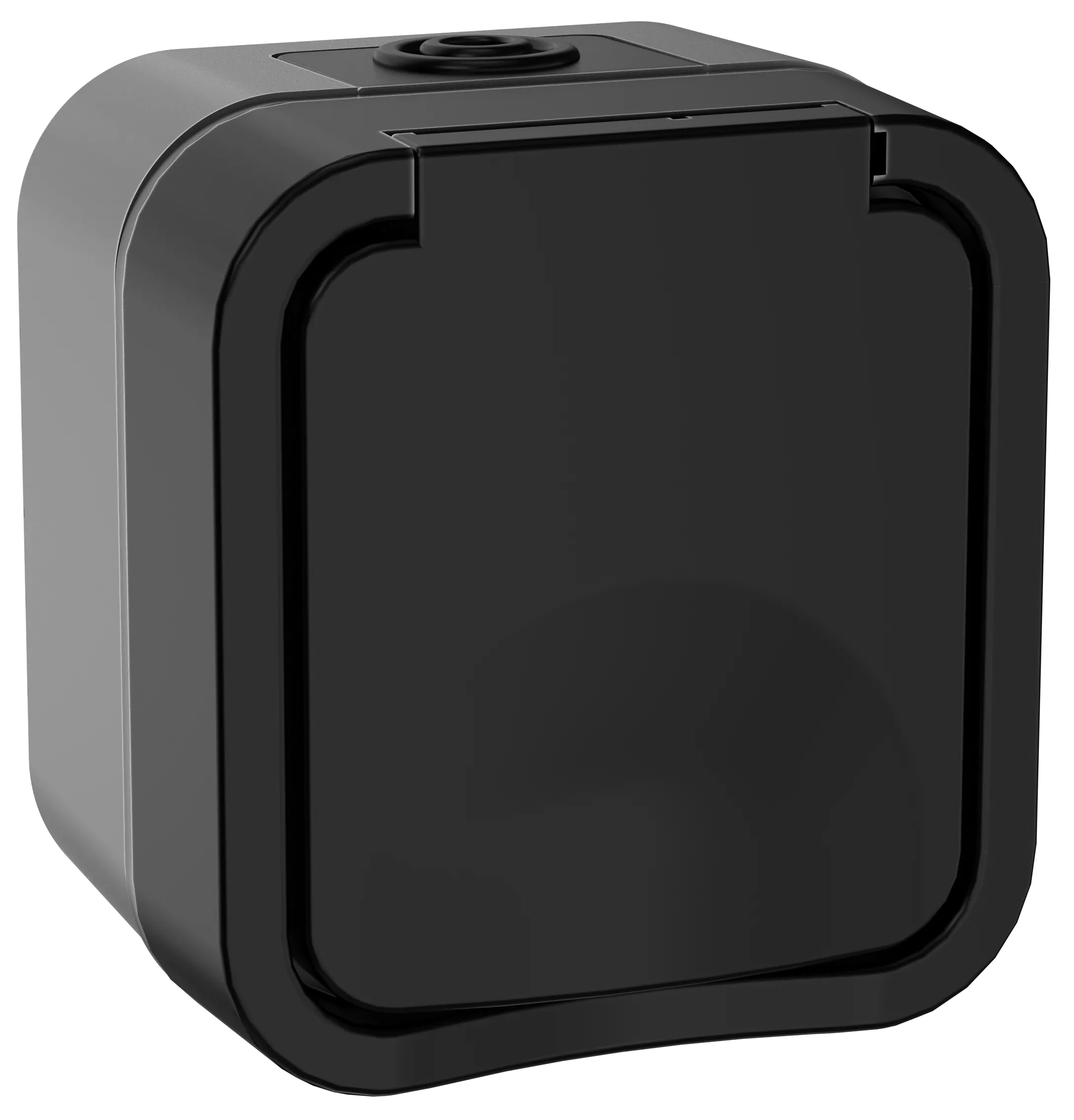 TORS Розетка 1-местная с заземляющим контактом и крышкой 16А IP55 TS120 графит IEK