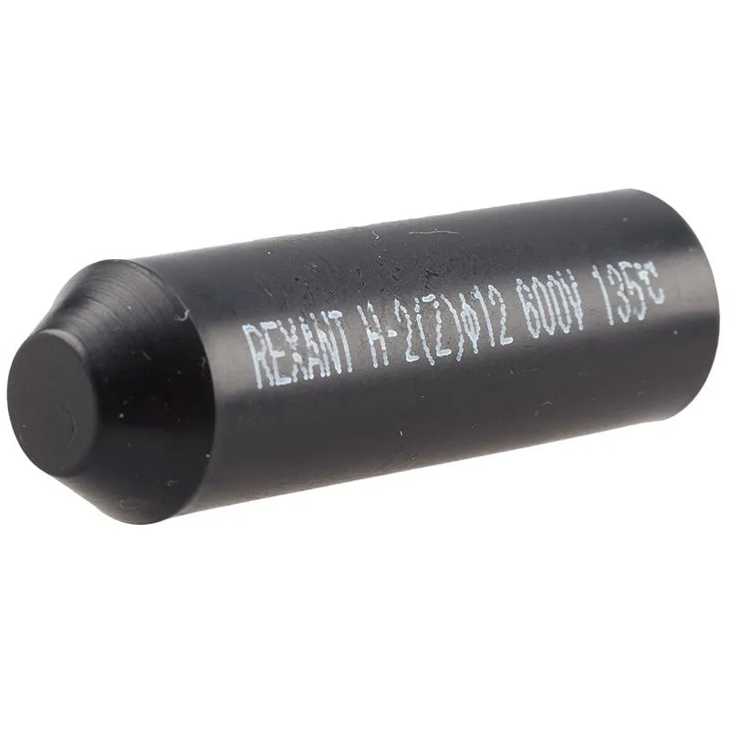 Термоусаживаемый колпак, капа 12,0 / 5,0 мм черный REXANT - Фото 3