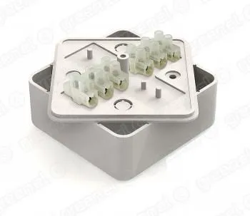 Коробка монтажная с клем. колодкой 75х75х28мм БЕЛАЯ (80шт)