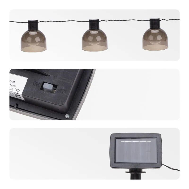 Гирлянда садовая Эбби, 335 см, 3000К, встроенный аккумулятор, солнечная панель, коллекция Лондон REXANT - Фото 3