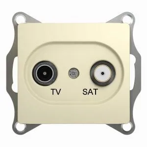 Розетка телевизионная оконечная TV/SAT 1-м СП Glossa 1дБ механизм беж. SE GSL000297 275253