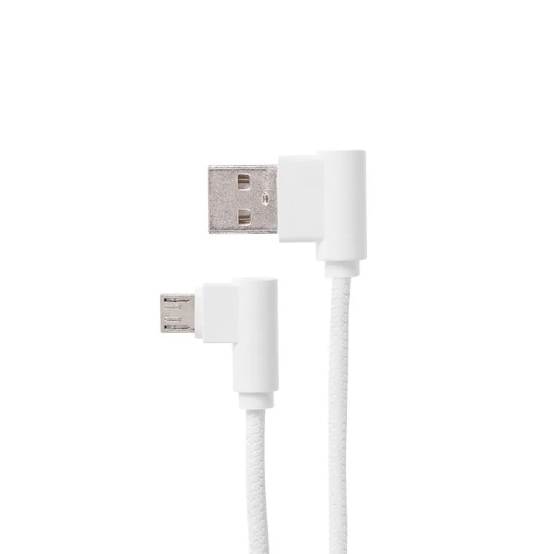 USB кабель microUSB, шнур «soft touch» 1 м, белый (угловые разьемы) 18-7027-9