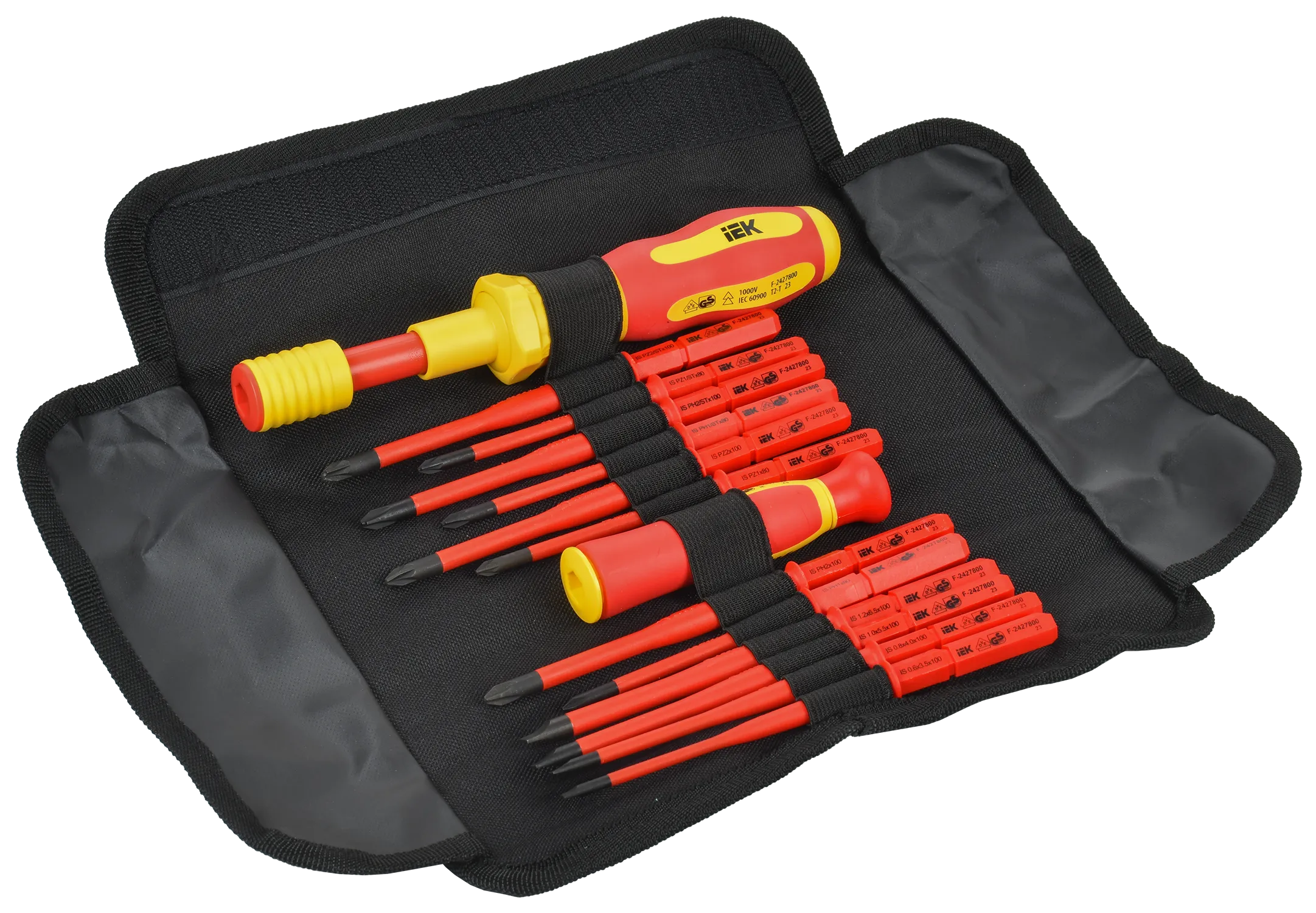 ARMA2L 5 Набор динамометрической отвертки со сменными жалами SLIM Т2 14шт IEK A2L5-NS50-T2-14