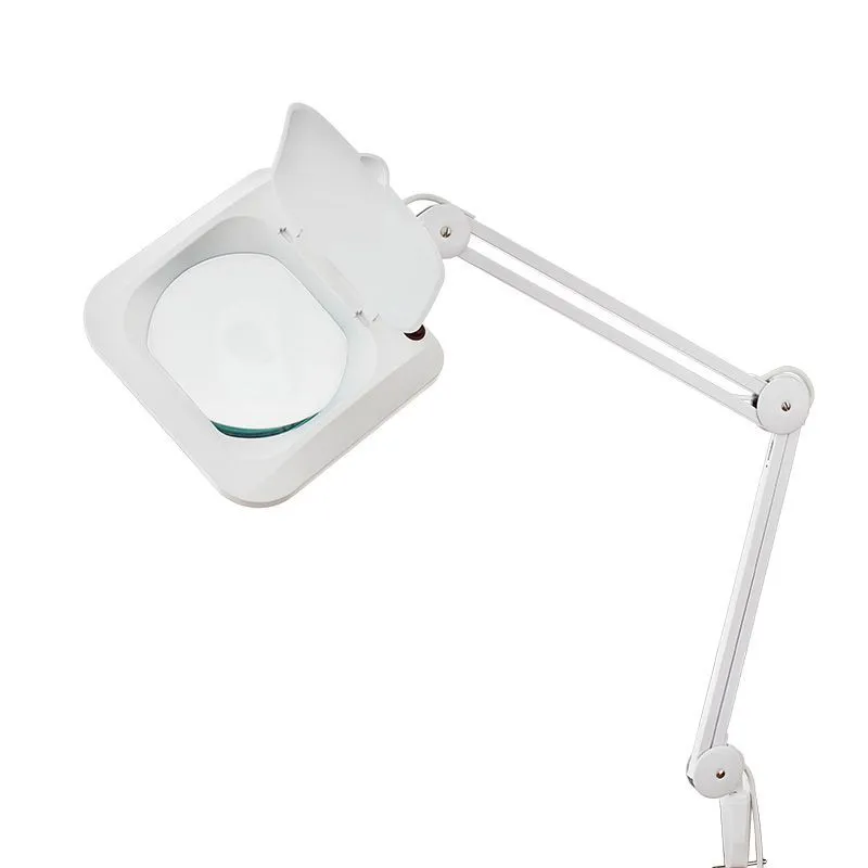 Лупа на струбцине квадратная 5D с подсветкой и крышкой, 150х180мм, белая (6020,ВО) REXANT 31-0212