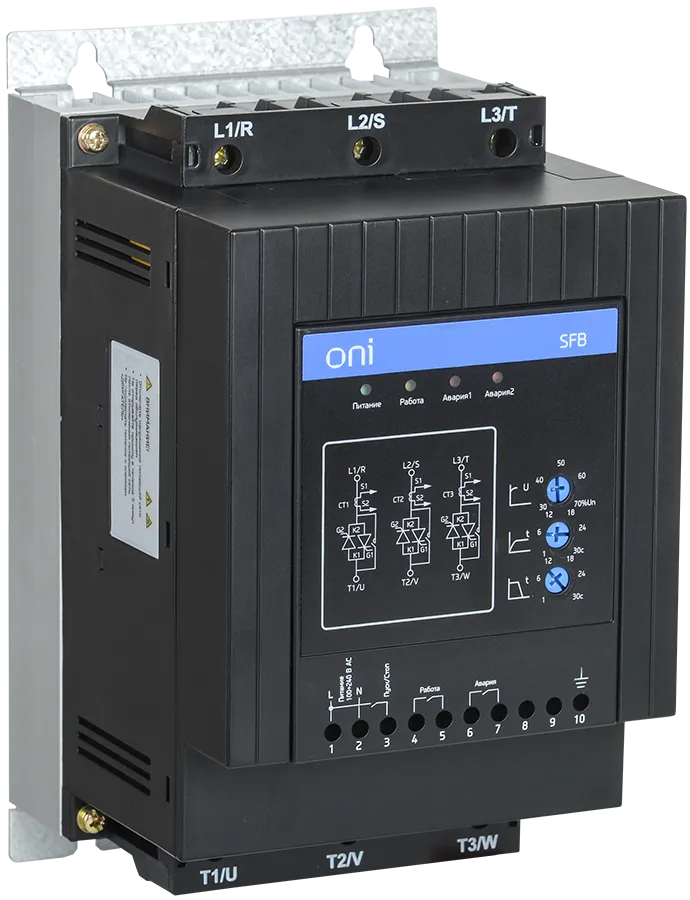 Устройство плавного пуска SFB 3Ф 380В 22кВт 45A Uупр 24В Modbus с выкл. ONI SFB-33-22-E-11