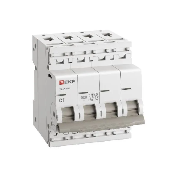 Авт. выкл. 4P 1А (C) 4,5kA ВА 47-63N EKF PROxima - Фото 2