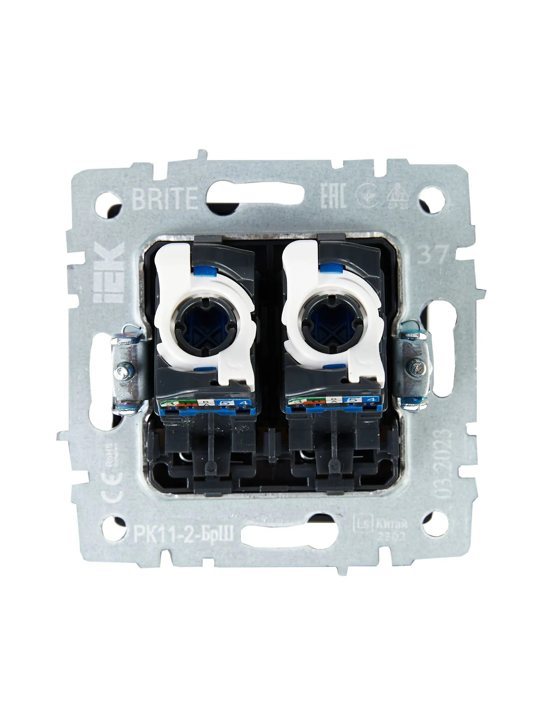 BRITE Розетка компьютерная двойная RJ45 кат.6 РК11-2-БрШ шампань IEK - Фото 7