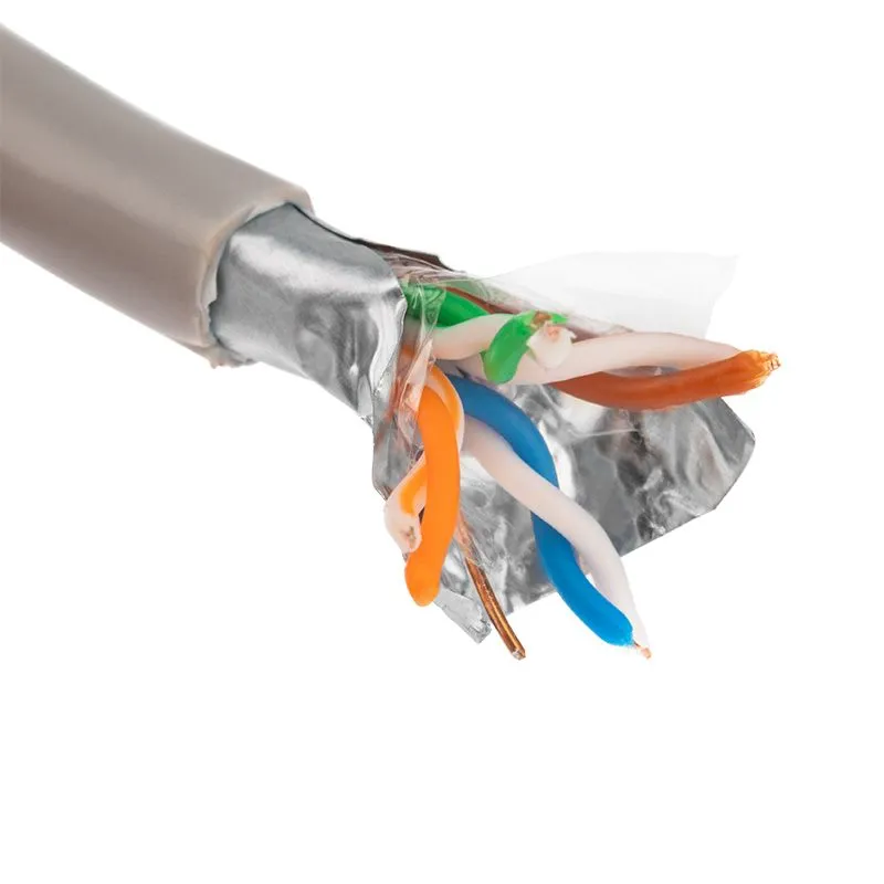 Кабель витая пара F/UTP, CAT 5е, PVC, 4PR, 24AWG, INDOOR, SOLID, серый, 100м PROconnect - Фото 2
