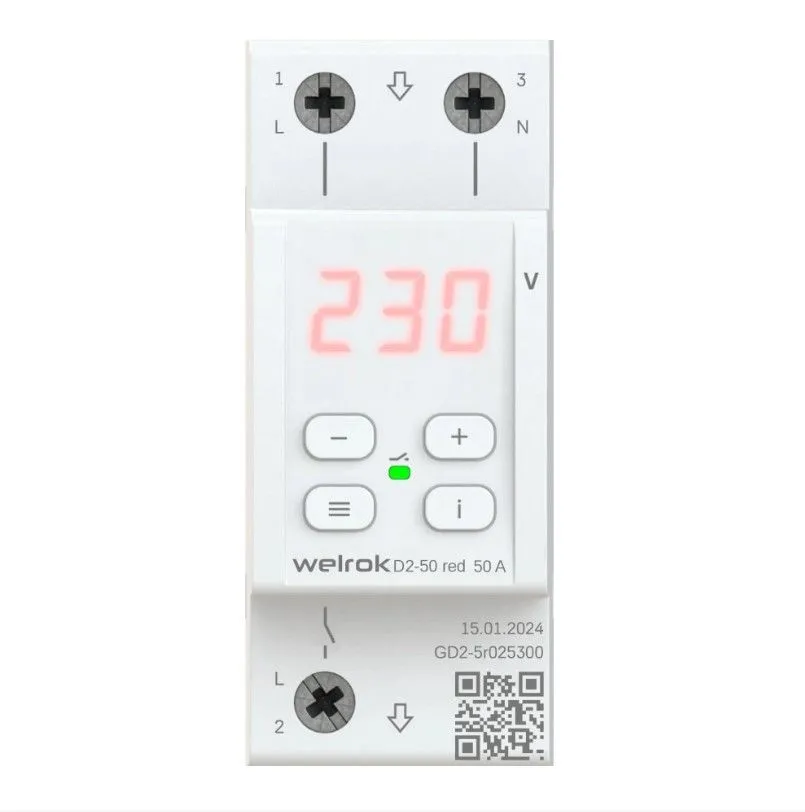 Реле напряжения Welrok D2-50 red 4660251140090