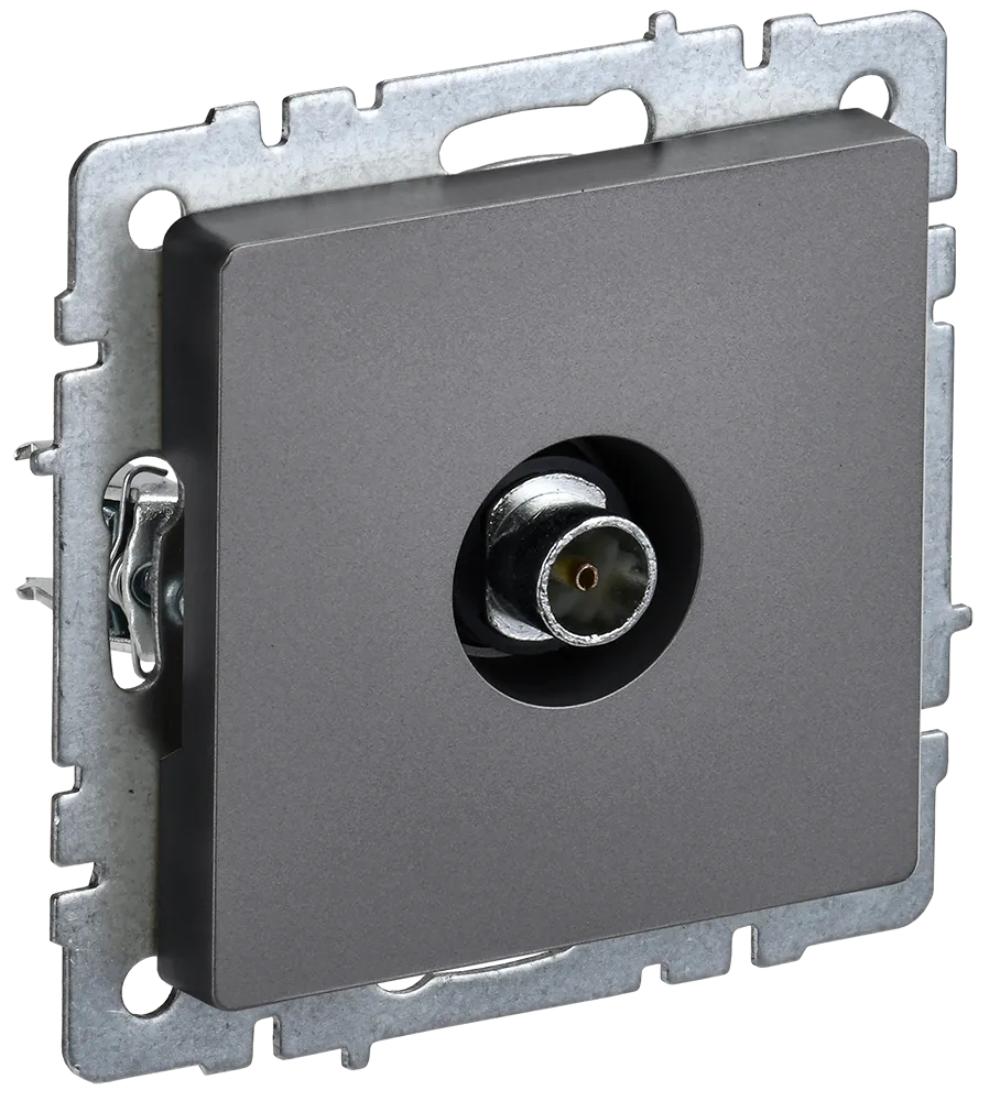 BRITE Розетка TV оконечная РТВ11-0-БрС сталь IEK