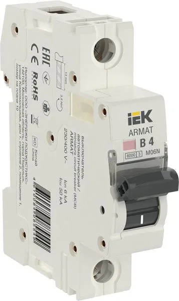 ARMAT Автоматический выключатель M06N 1P B 4А IEK AR-M06N-1-B004