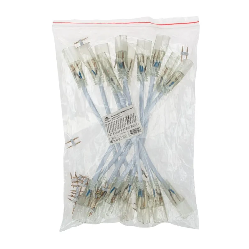 Коннектор для одностороннего гибкого неона 8х16 мм, провод каучук, длина 20 см NEON-NIGHT - Фото 2