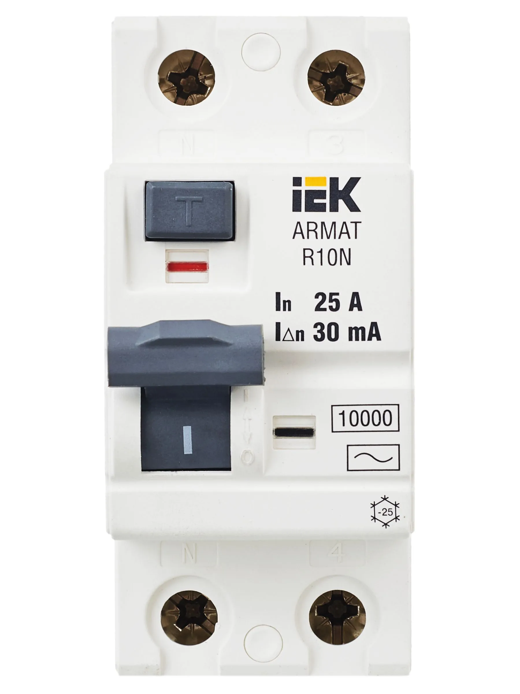ARMAT Выключатель дифференциального тока R10N 2P 25А 30мА тип AC IEK - Фото 10