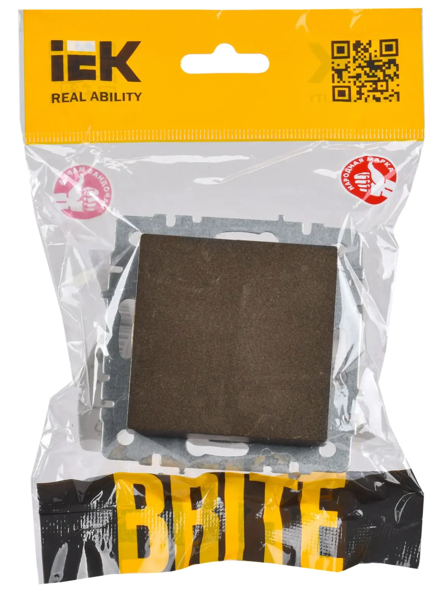 BRITE Выключатель 1-клавишный проходной 10А ВС10-1-6-БрТБ темная бронза IEK - Фото 2