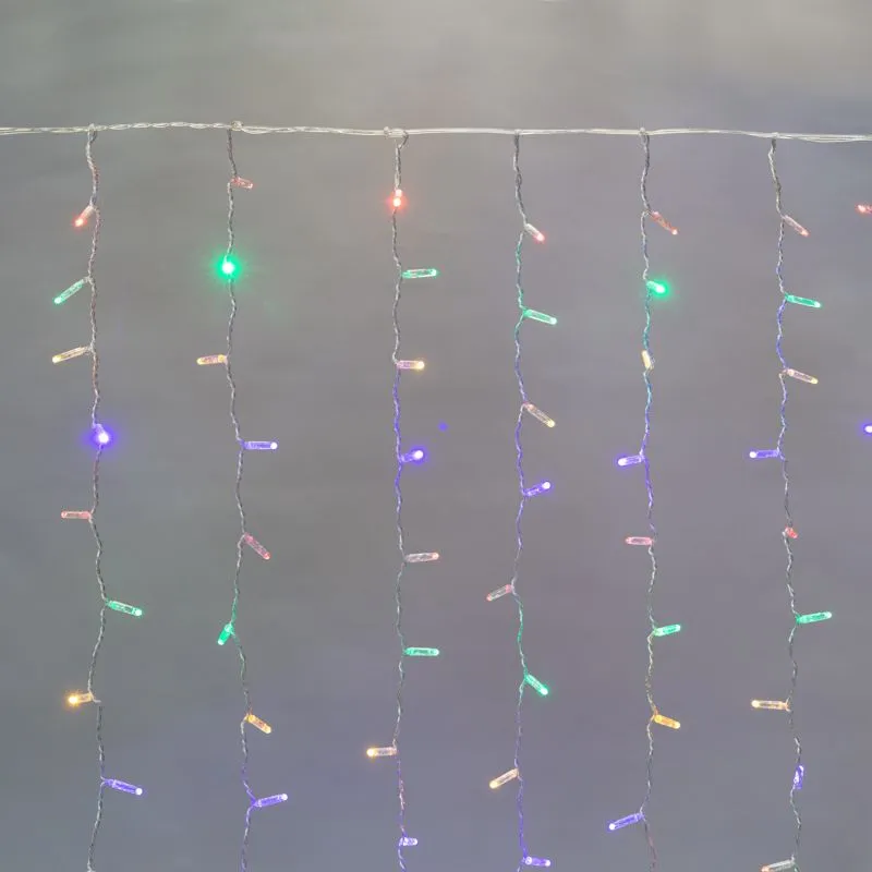 Гирлянда светодиодная Занавес 2х3м 448 LED МУЛЬТИКОЛОР прозрачный ПВХ IP65 постоянное свечение 230В нужен блок 303-500-1 NEON-NIGHT