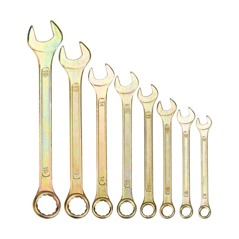 Набор ключей комбинированных (8-11, 13, 14, 17, 19мм), 8 шт, желтый цинк REXANT - Фото 3