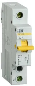 Выключатель-разъединитель трехпозиционный ВРТ-63 1P 50А IEK MPR10-1-050