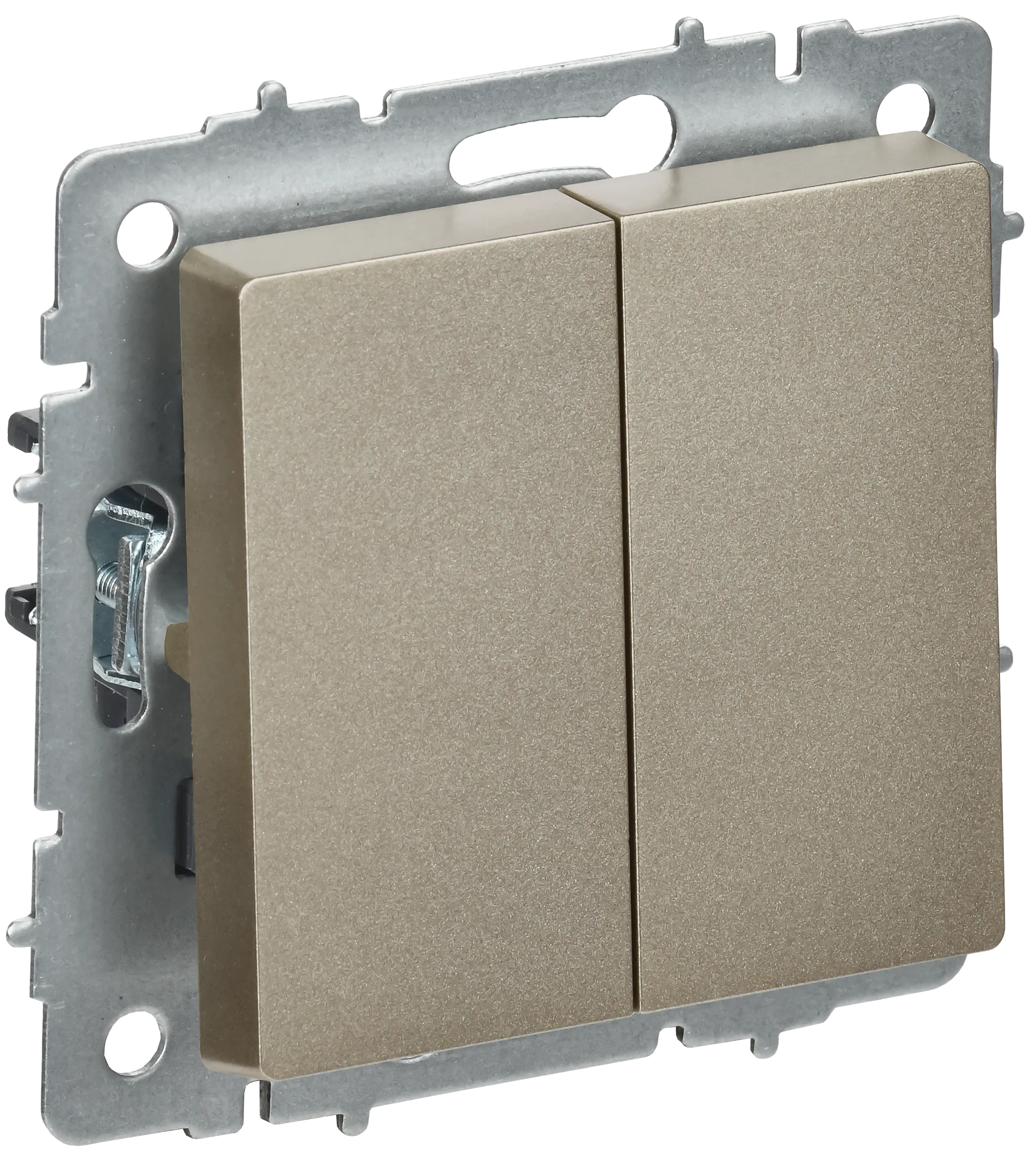 BRITE Выключатель 2-клавишный перекрестный 10А ВС10-2-3-БрШ шампань IEK BR-V23-0-10-K37