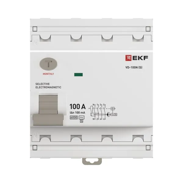 ВДТ ВД-100N (S) 4P 100А 100мА AC эл-мех 6кА PROXIMA EKF - Фото 4