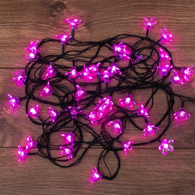 Гирлянда светодиодная Цветы Сакуры 50 LED РОЗОВЫЕ 7 метров с контроллером 303-038