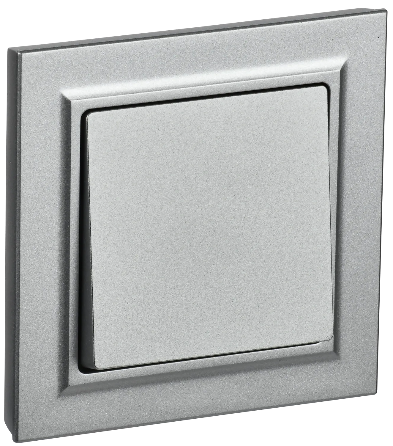 BRITE Выключатель 1-клавишный 10А в сборе ВСР10-1-0-БрА алюминий IEK