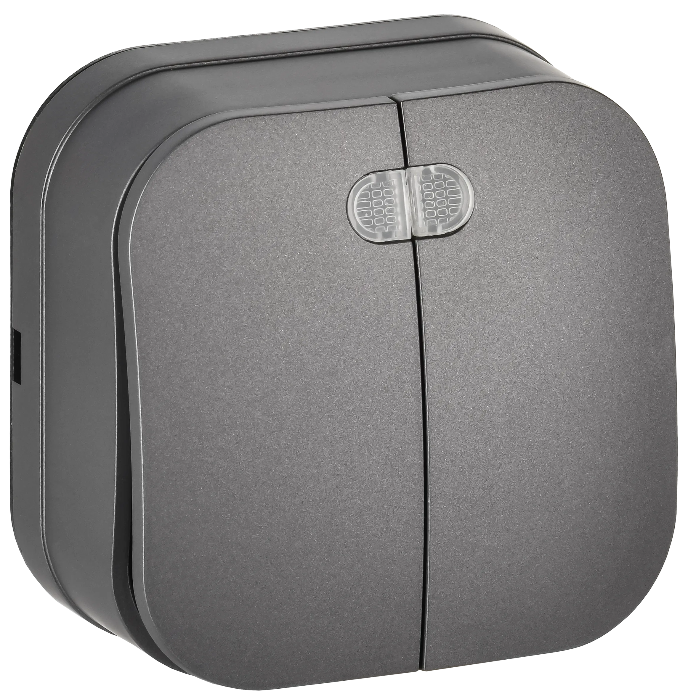 GLORY Выключатель 2-клавишный для открытой установки с индикацией 10А ВС20-2-1-ХСм сталь матовый IEK EVH21-K46M-10