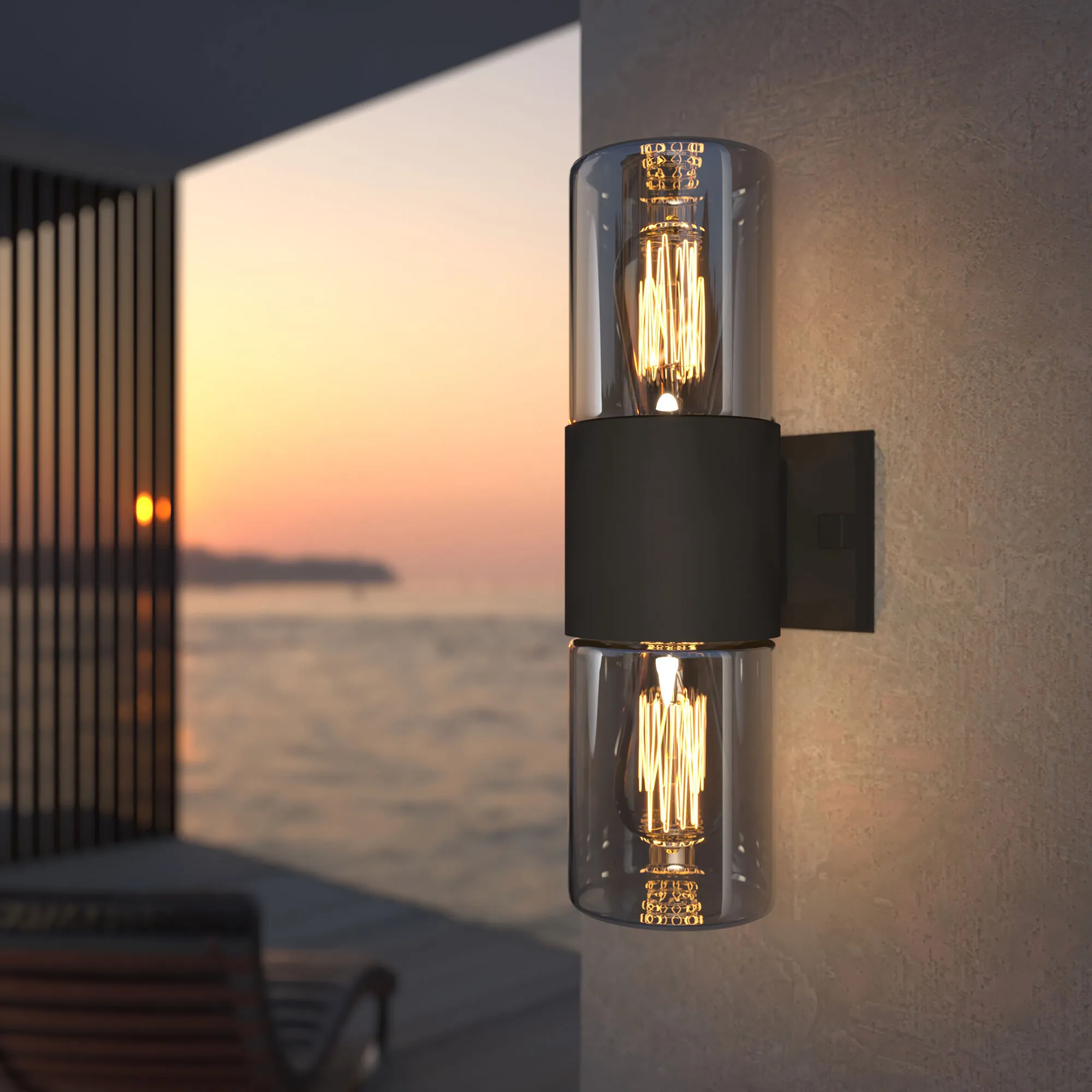 Светильник уличный настенный Roil чёрный/дымчатый плафон IP54 35125/D Elektrostandard - Фото 2