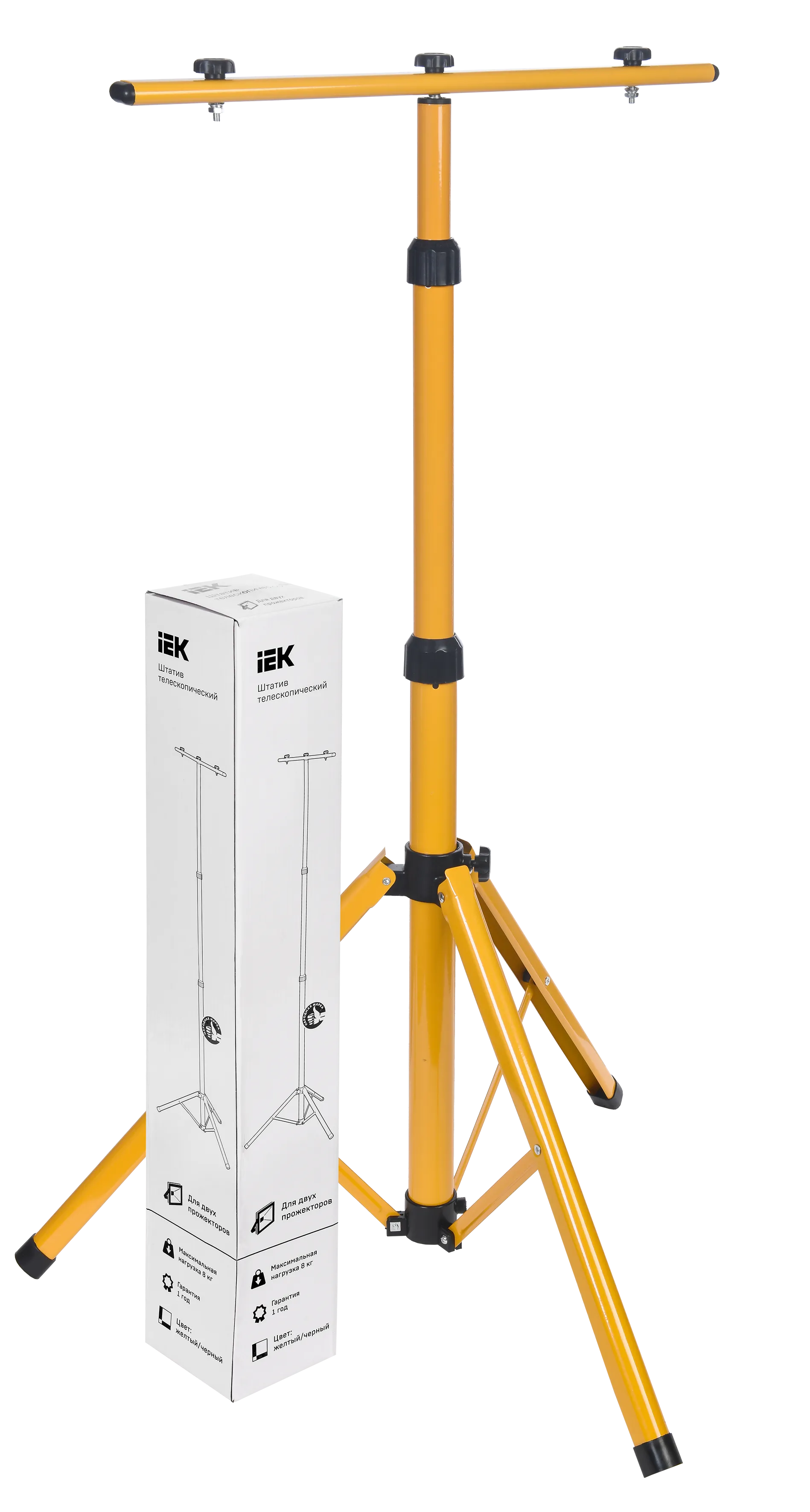 Штатив 68х68х160см для установки двух прожекторов желтый IEK - Фото 2