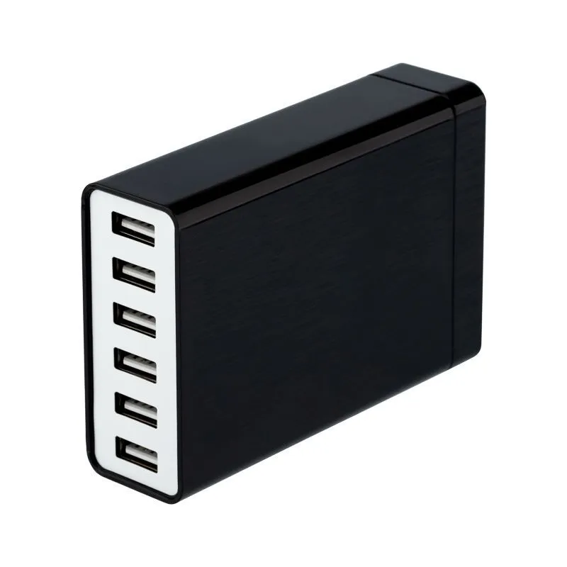 Сетевое зарядное устройство REXANT 6хUSB, 1000mA, черное 16-0287