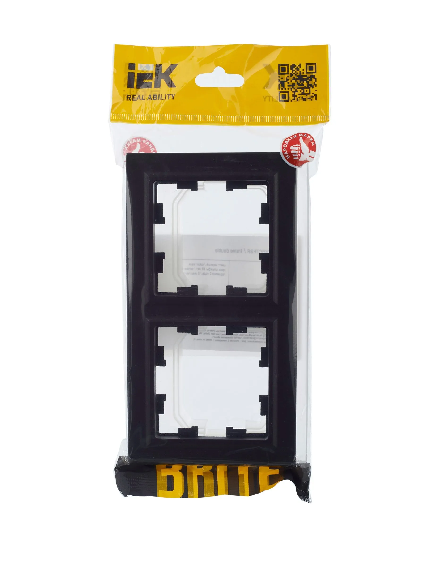 BRITE Рамка 2-местная IP44 РУ-2-БрЧ-44 черный IEK - Фото 6